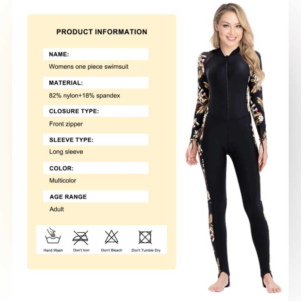 NEW DEHAI Dive Skins Thin Wetsuit Dive Suit Rash Guard Long Sleeve UV Women’s L - Picture 4 of 12